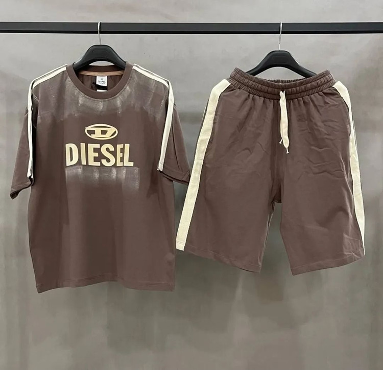 ست تیشرت باکسی و شلوارک اسپرت DIESEL