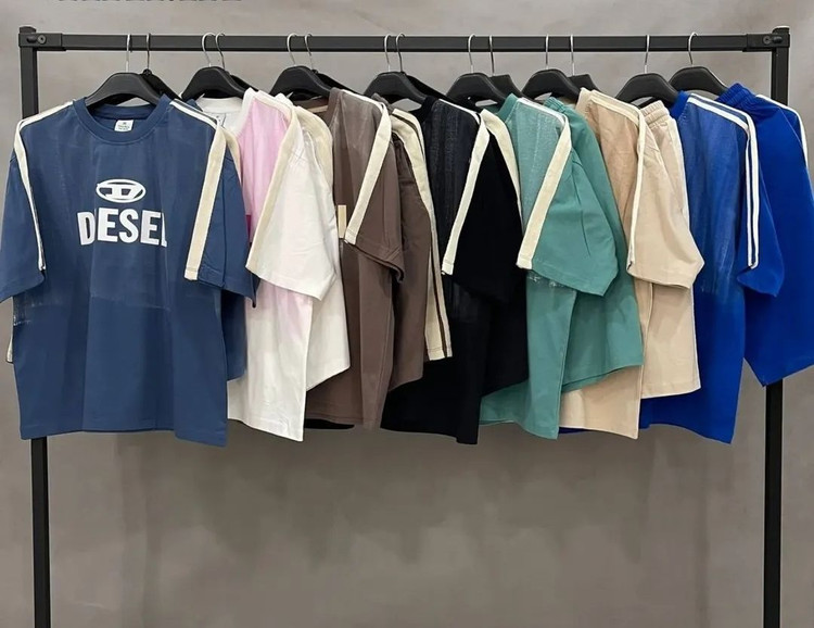 ست تیشرت باکسی و شلوارک اسپرت DIESEL